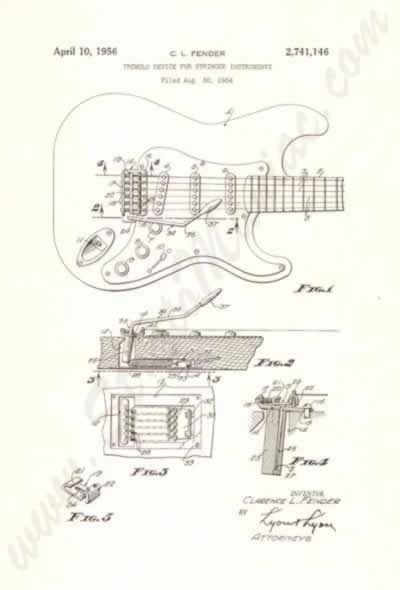 Fender Stratocaster Patent des Tremolo Systems
